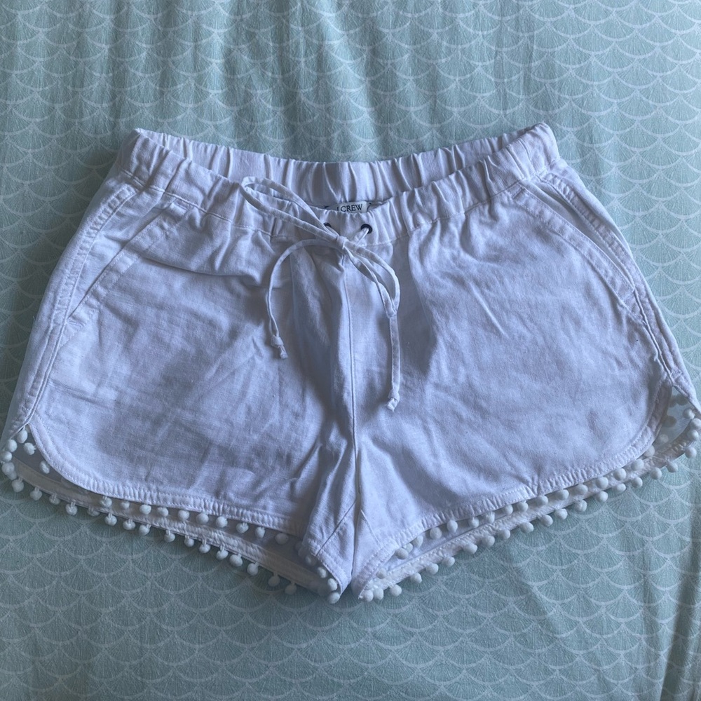 J.CREW white pom-pom shorts